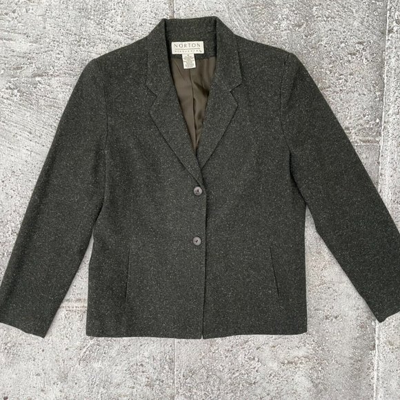 Norton Mcnaughton Women Blazer 100% Wool Two Button Coat Jacket Size 10 - Picture 1 of 10